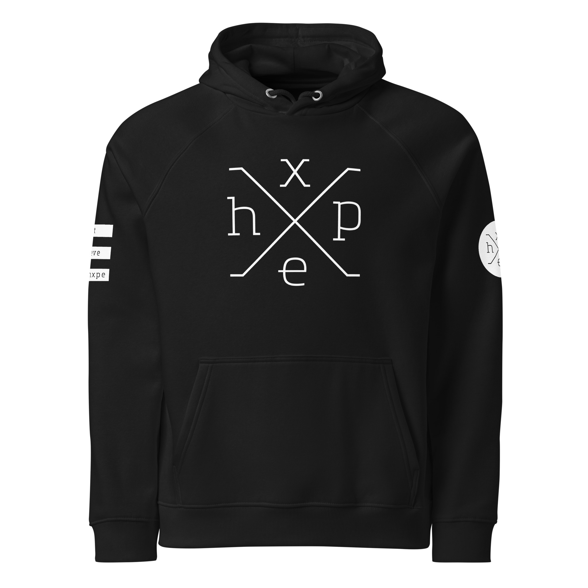 Unisex eco raglan hoodie - Black