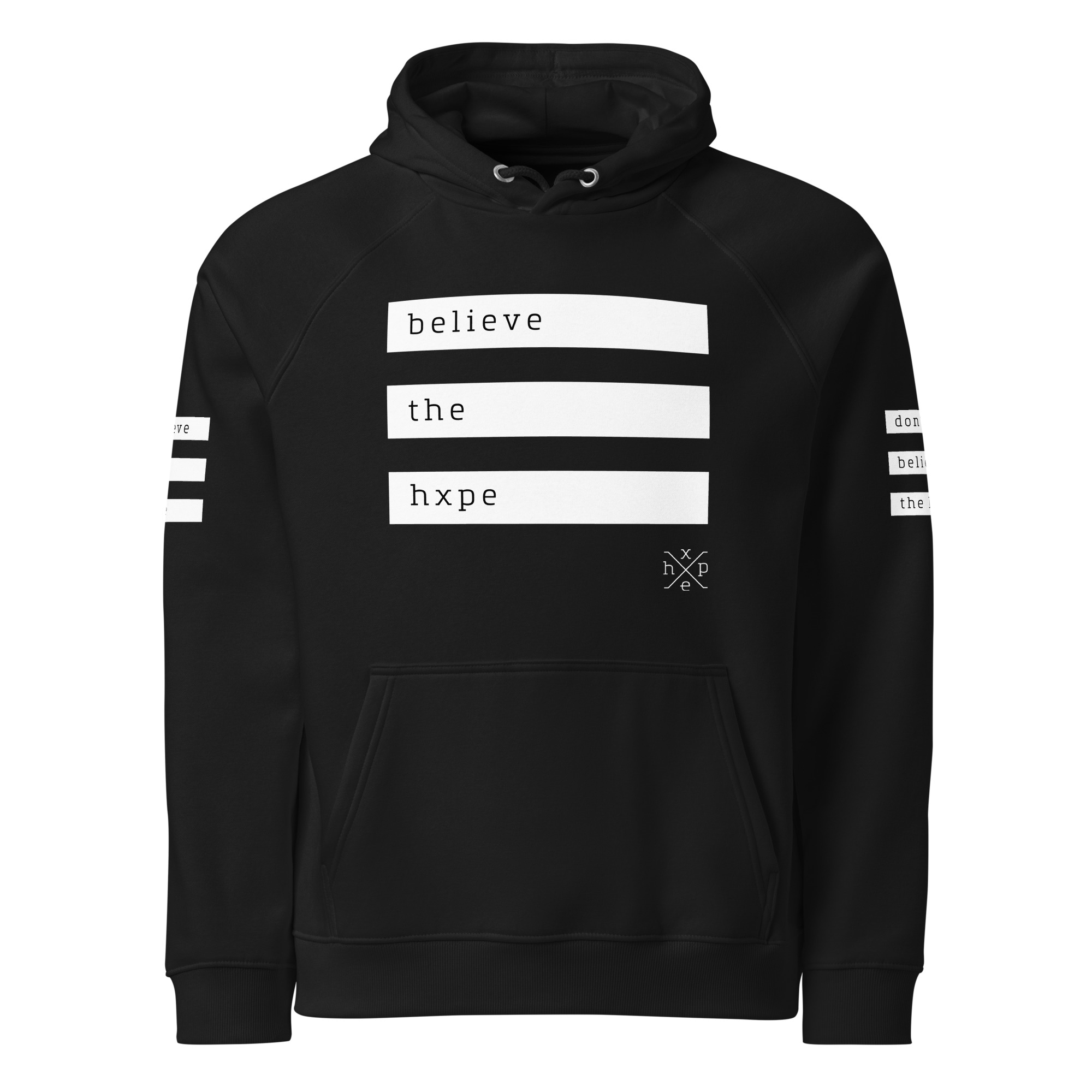 Unisex eco raglan hoodie - Black