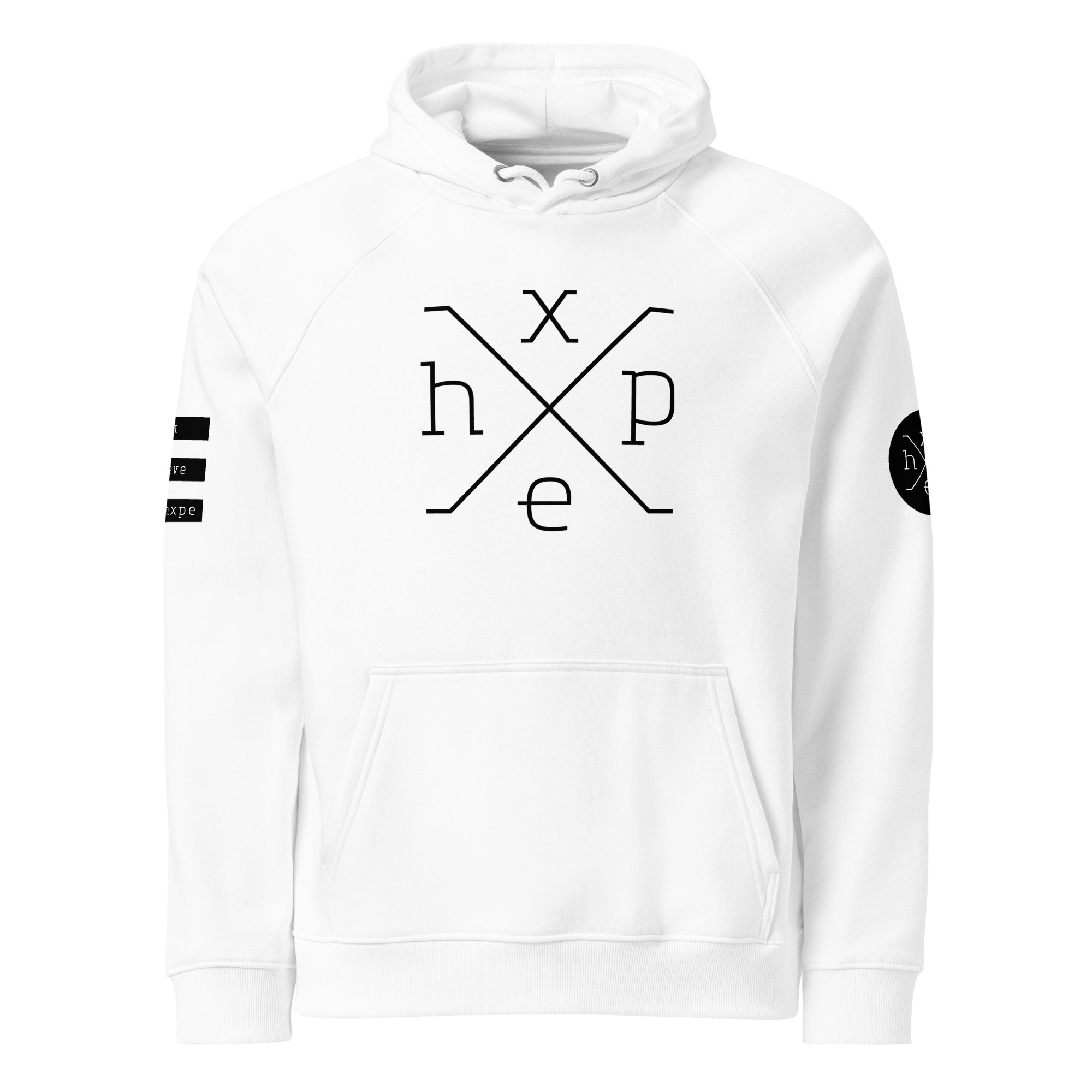 Unisex eco raglan hoodie - White