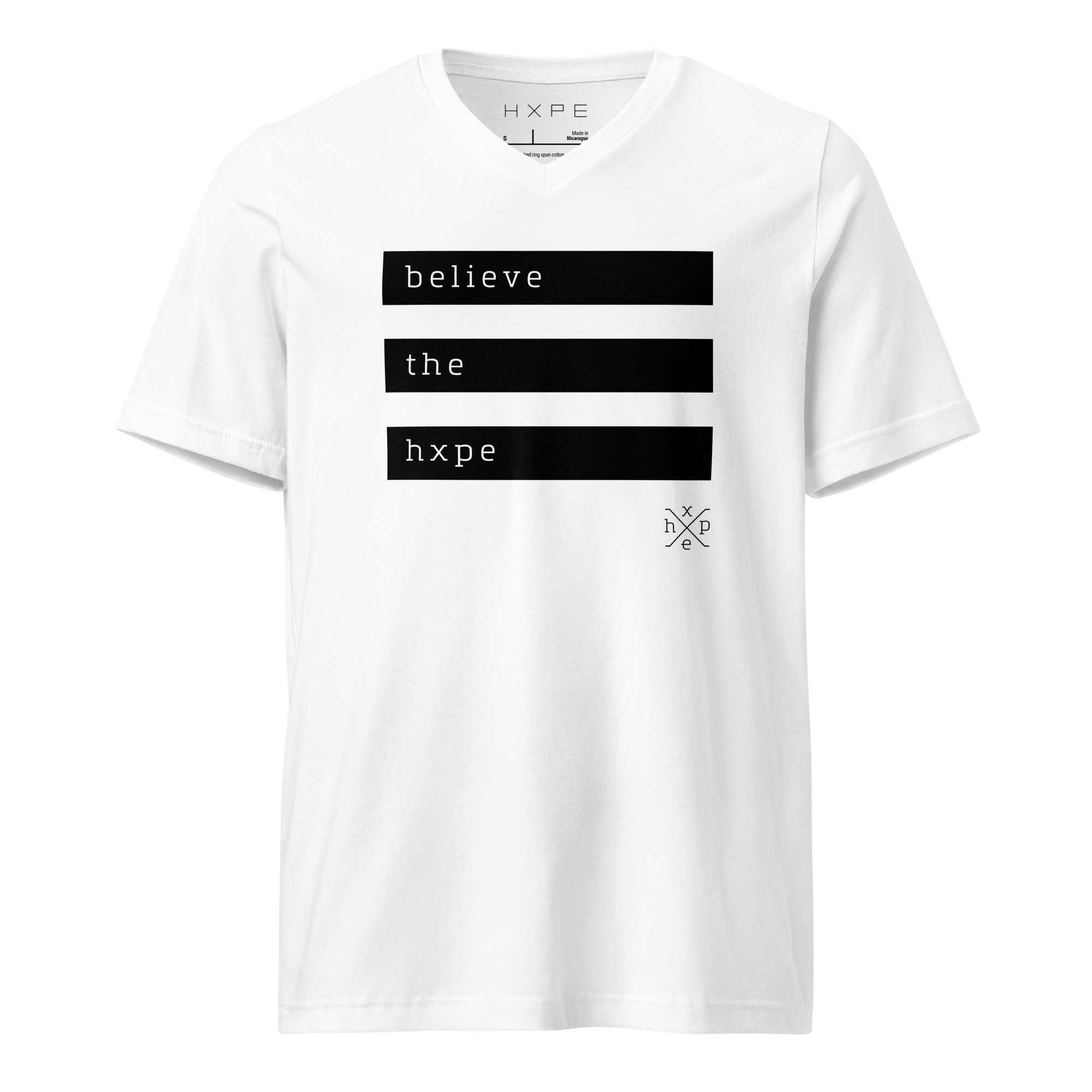 Unisex Short Sleeve V-Neck T-Shirt - White